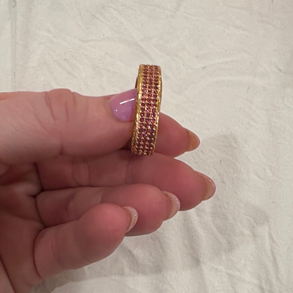 Kurt Geiger Gold Textured Women's Ring - Picture 6 of 8